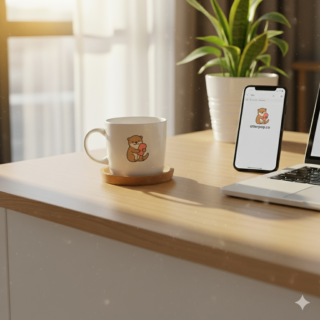 Peaceful morning with coffee and Otterpop